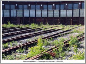 Das Bahnbetriebswerk in Gelsenkirchen Bismarck im Mai 2020
