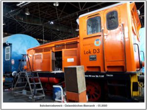 Das Bahnbetriebswerk in Gelsenkirchen Bismarck im Mai 2020