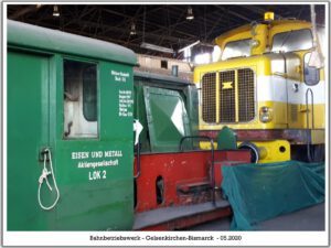 Das Bahnbetriebswerk in Gelsenkirchen Bismarck im Mai 2020