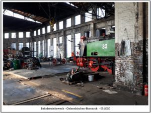 Das Bahnbetriebswerk in Gelsenkirchen Bismarck im Mai 2020