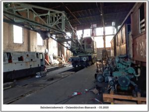 Das Bahnbetriebswerk in Gelsenkirchen Bismarck im Mai 2020