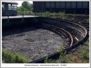 Das Bahnbetriebswerk in Gelsenkirchen Bismarck im Mai 2020