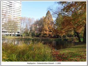 Der Stadtgarten in Gelsenkirchen Altstadt im November 2020