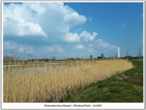 Der Glück Auf Park in Gelsenkirchen-Hassel im April 2021