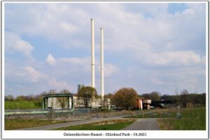 Der Glück Auf Park in Gelsenkirchen-Hassel im April 2021