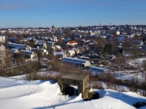 Winter auf der Halde Rungenberg in Gelsenkirchen Buer im Februar 2021