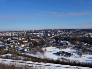 Winter auf der Halde Rungenberg in Gelsenkirchen Buer im Februar 2021