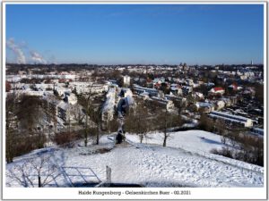 Winter auf der Halde Rungenberg in Gelsenkirchen Buer im Februar 2021