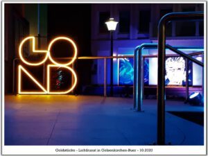 Lichtkunst Gelsenkirchen-Buer 1 Lichtkunst " Goldstücke" in Gelsenkirchen-Buer im Oktober 2020