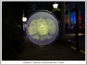 Lichtkunst Gelsenkirchen-Buer 10 Lichtkunst " Goldstücke" in Gelsenkirchen-Buer im Oktober 2020