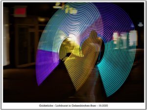 Lichtkunst Gelsenkirchen-Buer 11 Lichtkunst " Goldstücke" in Gelsenkirchen-Buer im Oktober 2020