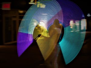 Lichtkunst " Goldstücke" in Gelsenkirchen-Buer im Oktober 2020