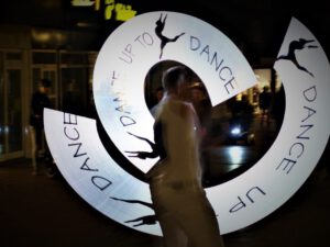 Lichtkunst " Goldstücke" in Gelsenkirchen-Buer im Oktober 2020