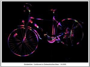 Lichtkunst Gelsenkirchen-Buer 13 Lichtkunst " Goldstücke" in Gelsenkirchen-Buer im Oktober 2020