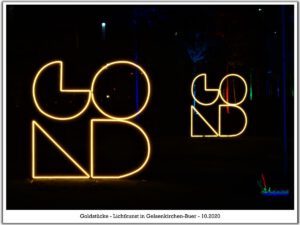 Lichtkunst Gelsenkirchen-Buer 14 Lichtkunst " Goldstücke" in Gelsenkirchen-Buer im Oktober 2020