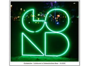 Lichtkunst Gelsenkirchen-Buer 15 Lichtkunst " Goldstücke" in Gelsenkirchen-Buer im Oktober 2020