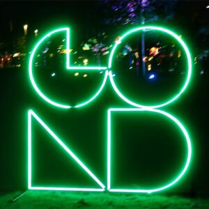 Lichtkunst " Goldstücke" in Gelsenkirchen-Buer im Oktober 2020