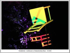 Lichtkunst Gelsenkirchen-Buer 17 Lichtkunst " Goldstücke" in Gelsenkirchen-Buer im Oktober 2020