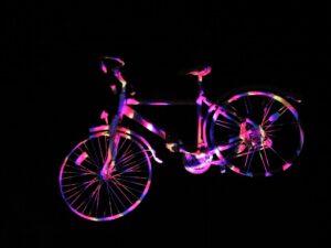 Lichtkunst " Goldstücke" in Gelsenkirchen-Buer im Oktober 2020