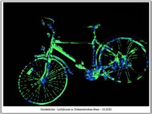 Lichtkunst Gelsenkirchen-Buer 19 Lichtkunst " Goldstücke" in Gelsenkirchen-Buer im Oktober 2020
