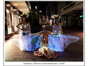 Lichtkunst Gelsenkirchen-Buer 2 Lichtkunst " Goldstücke" in Gelsenkirchen-Buer im Oktober 2020