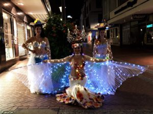 Lichtkunst " Goldstücke" in Gelsenkirchen-Buer im Oktober 2020