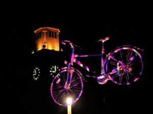 Lichtkunst " Goldstücke" in Gelsenkirchen-Buer im Oktober 2020