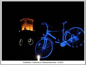 Lichtkunst Gelsenkirchen-Buer 21 Lichtkunst " Goldstücke" in Gelsenkirchen-Buer im Oktober 2020