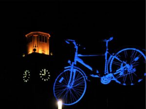 Lichtkunst " Goldstücke" in Gelsenkirchen-Buer im Oktober 2020