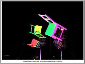 Lichtkunst Gelsenkirchen-Buer 22 Lichtkunst " Goldstücke" in Gelsenkirchen-Buer im Oktober 2020