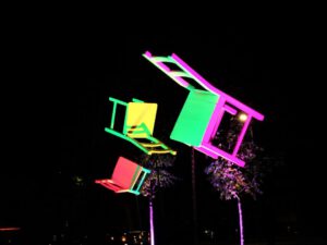 Lichtkunst " Goldstücke" in Gelsenkirchen-Buer im Oktober 2020