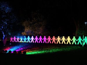 Lichtkunst " Goldstücke" in Gelsenkirchen-Buer im Oktober 2020