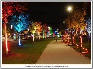 Lichtkunst Gelsenkirchen-Buer 24 Lichtkunst " Goldstücke" in Gelsenkirchen-Buer im Oktober 2020