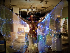 Lichtkunst " Goldstücke" in Gelsenkirchen-Buer im Oktober 2020