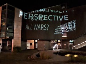 Lichtkunst " Goldstücke" in Gelsenkirchen-Buer im Oktober 2020