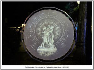 Lichtkunst Gelsenkirchen-Buer 8 Lichtkunst " Goldstücke" in Gelsenkirchen-Buer im Oktober 2020