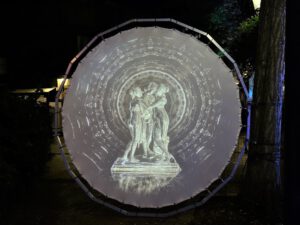 Lichtkunst " Goldstücke" in Gelsenkirchen-Buer im Oktober 2020