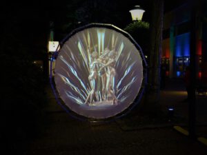 Lichtkunst " Goldstücke" in Gelsenkirchen-Buer im Oktober 2020