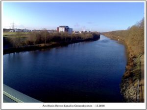 Der Rhein-Herne-Kanal bei Gelsenkirchen im Dezember 2018