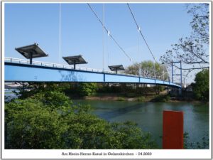 Der Rhein-Herne-Kanal bei Gelsenkirchen im April 2020