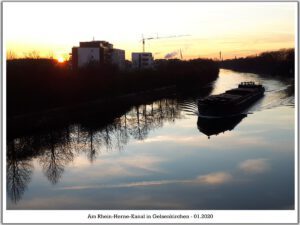Der Rhein-Herne-Kanal bei Gelsenkirchen im Januar 2020