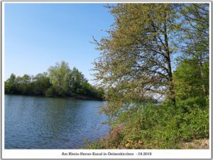 Der Rhein-Herne-Kanal bei Gelsenkirchen im April 2019