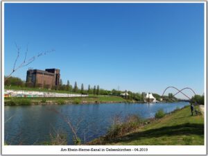 Der Rhein-Herne-Kanal bei Gelsenkirchen im April 2019