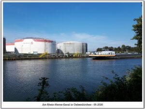 Der Rhein-Herne-Kanal bei Gelsenkirchen im September 2020
