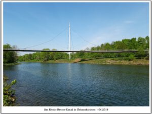 Der Rhein-Herne-Kanal bei Gelsenkirchen im April 2019