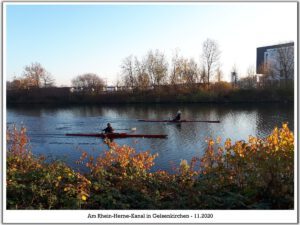 Der Rhein-Herne-Kanal bei Gelsenkirchen im November 2020