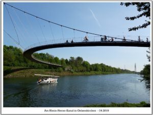 Der Rhein-Herne-Kanal bei Gelsenkirchen im April 2019