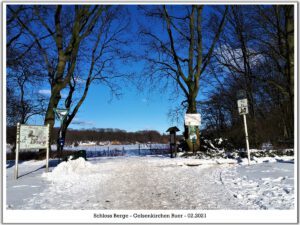 Winter im Schloss Berge in Gelsenkirchen Buer im Februar 2021