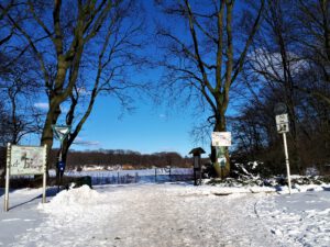 Winter im Schloss Berge in Gelsenkirchen Buer im Februar 2021