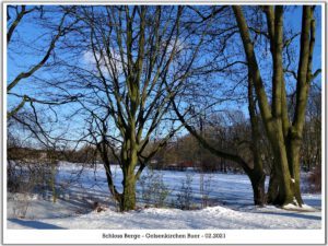 Winter im Schloss Berge in Gelsenkirchen Buer im Februar 2021